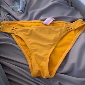 Yellow strap swim bottoms mustard yellow